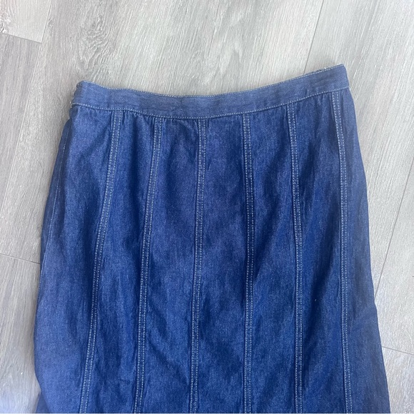 Vintage Chambray Maxi Skirt Womens Boho Western Cowgirl Modest Church Festival M - Picture 3 of 9